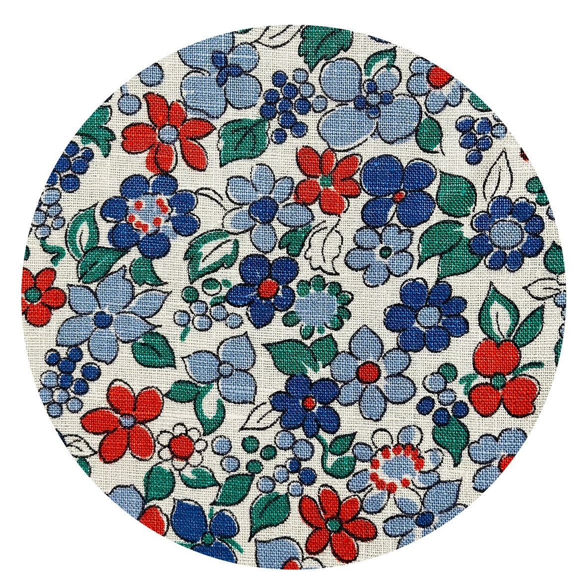 120cms Adorable Blue & Red Floral Fabric Cotton