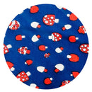 400cms Cute Mushroom Blue Cotton Fabric Vintage