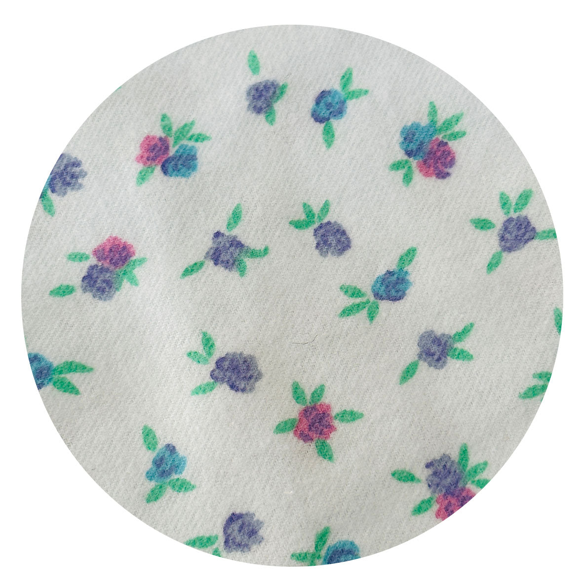 180cms Vintage Blue Brushed Cotton FLORAL Fabric