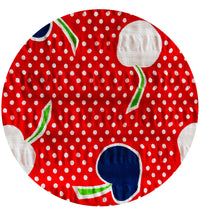 Sold Per Metre Vintage Fabric Red Polka Dot Fruit