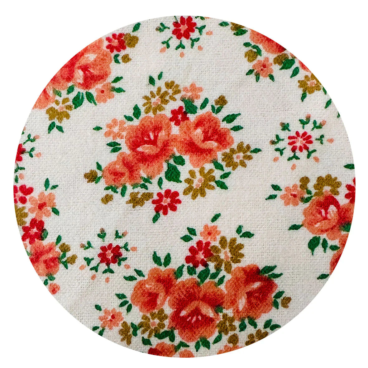 140cms Brushed VINTAGE Cotton Floral Apricot FABRIC