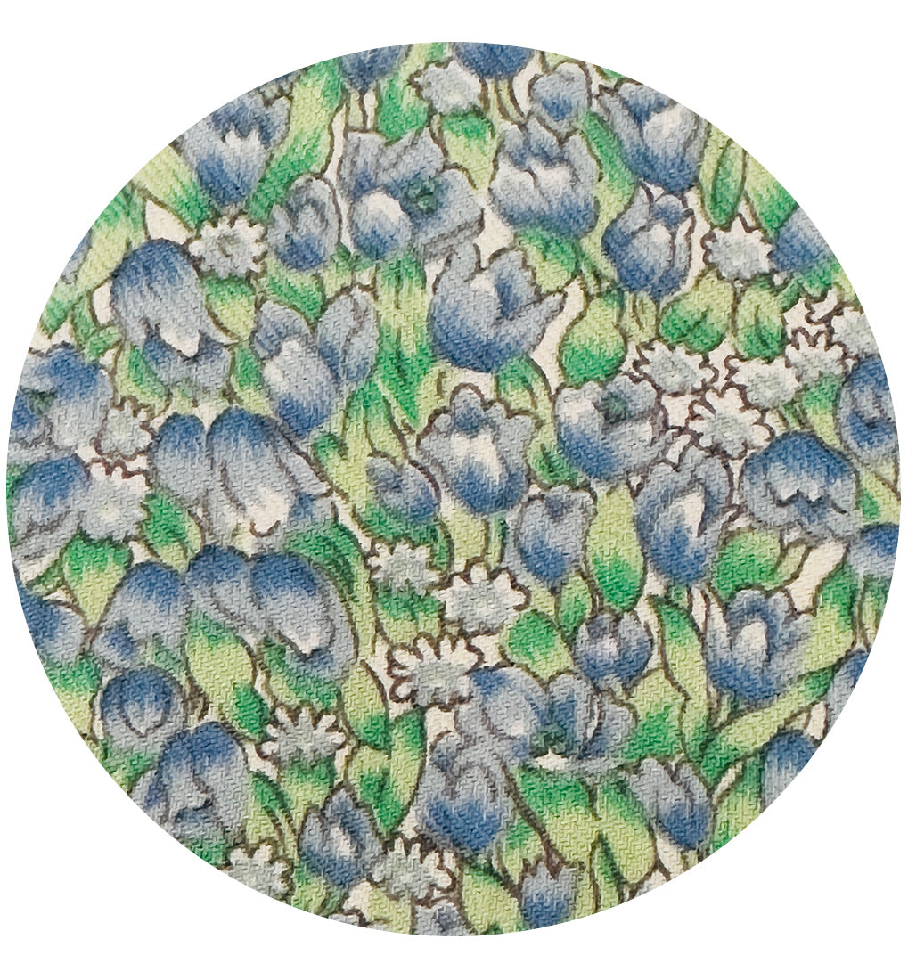 320cms Sweet Blue & Green Cotton Fabric