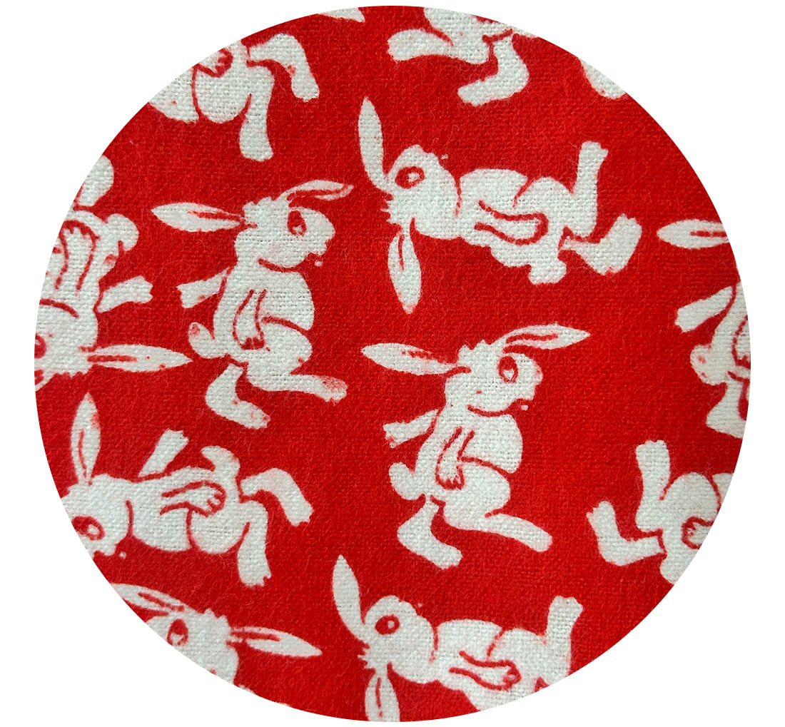 80cms Vintage Red & White Rabbit Remnant