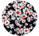 360cms Vintage FAST Colours Black Daisy Fabric