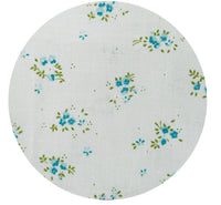 220cms Bright White Floral Fabric VIntage Cotton