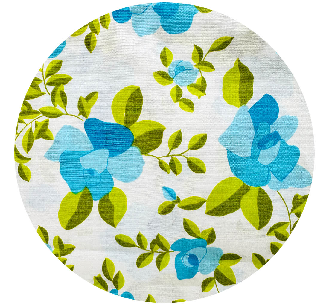 220cms Cute Blue Roses Fabric
