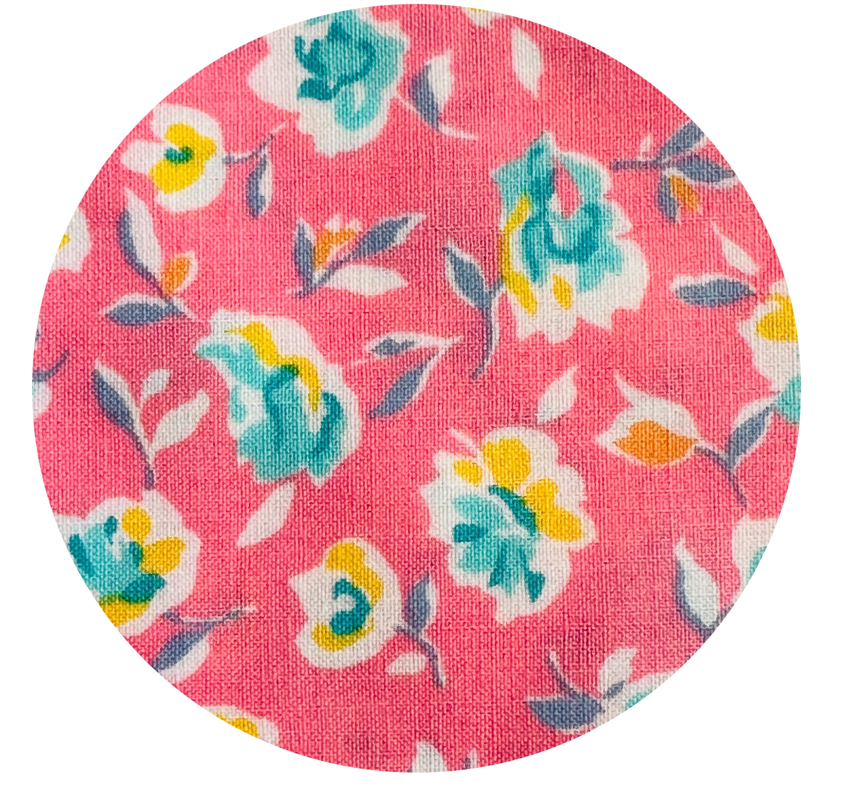 110cms Pink Floral Cotton Vintage Fabric