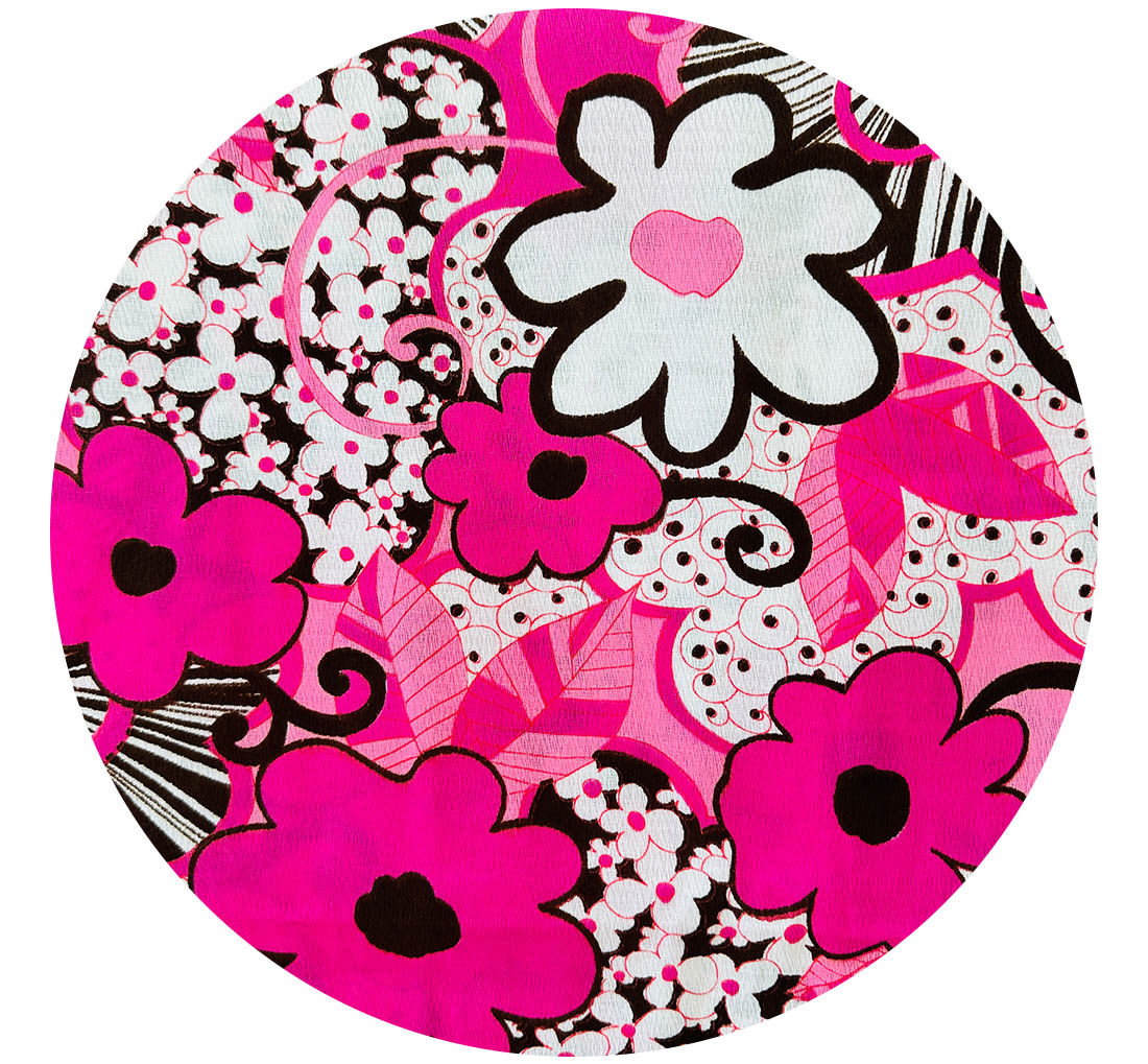 210cms Cute Large Bold Flower Power Fabric Vintage