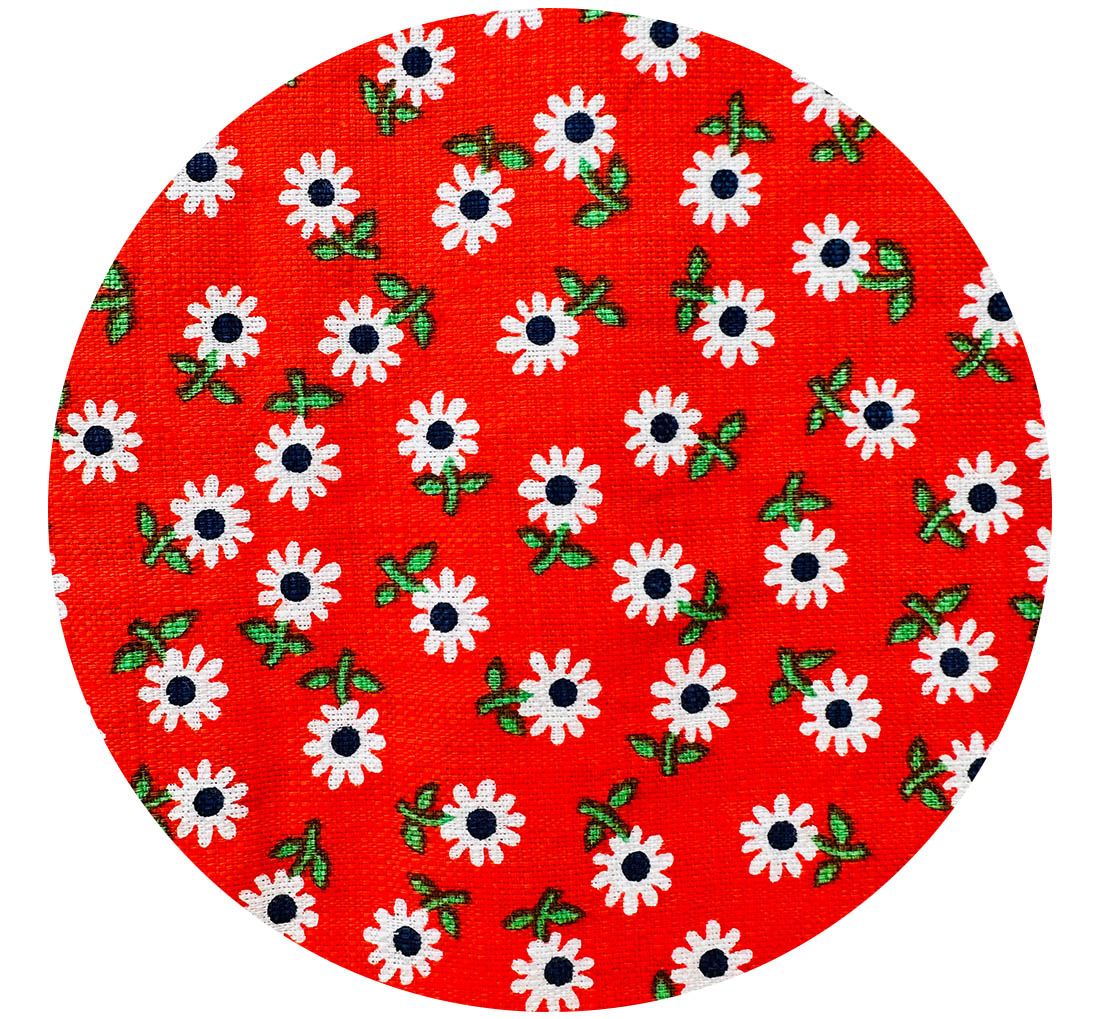 90cms Amazing Quality Vintage Red Floral Fabric