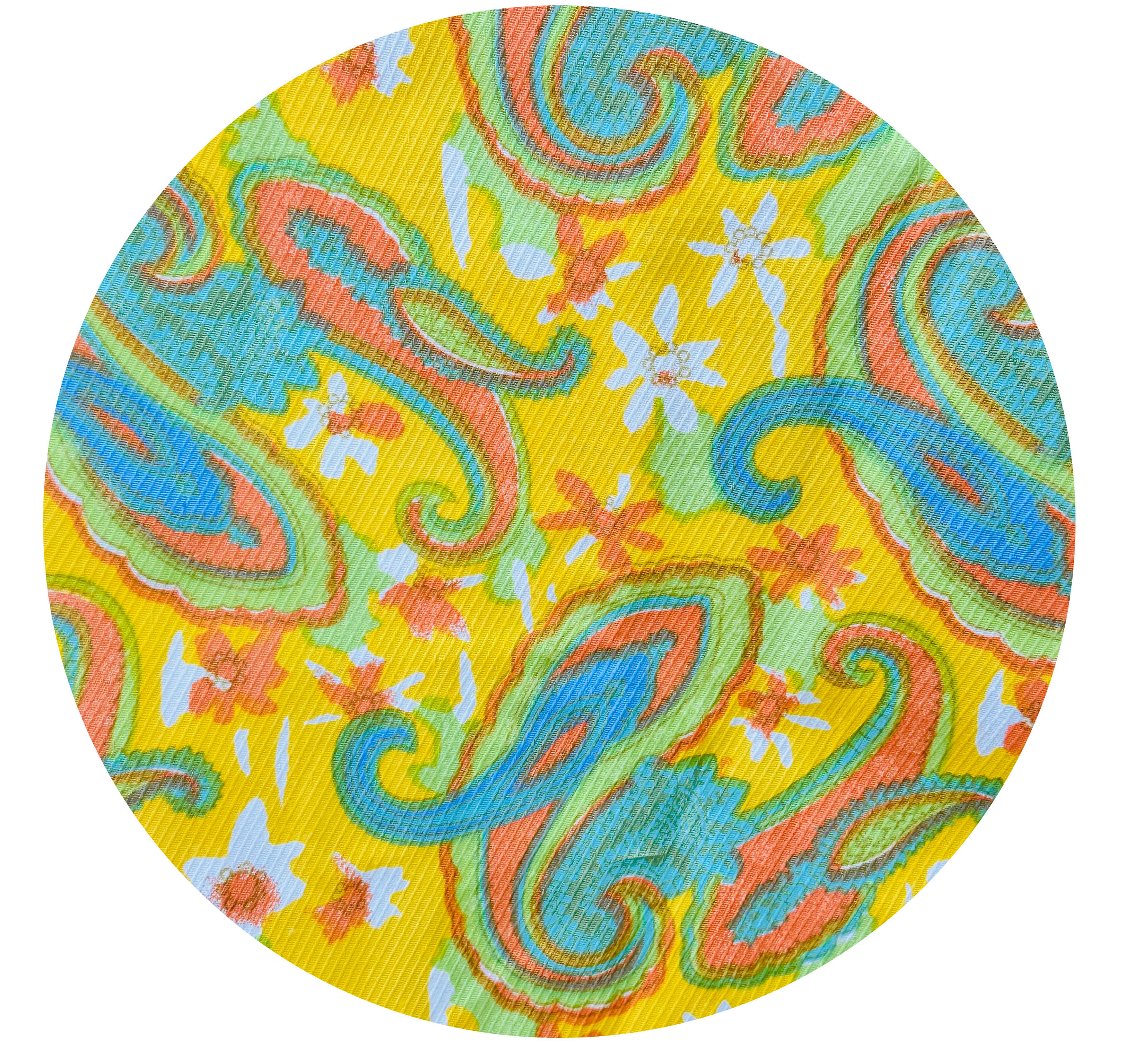 110cms Vintage Yellow Paisley Fabric Remnant