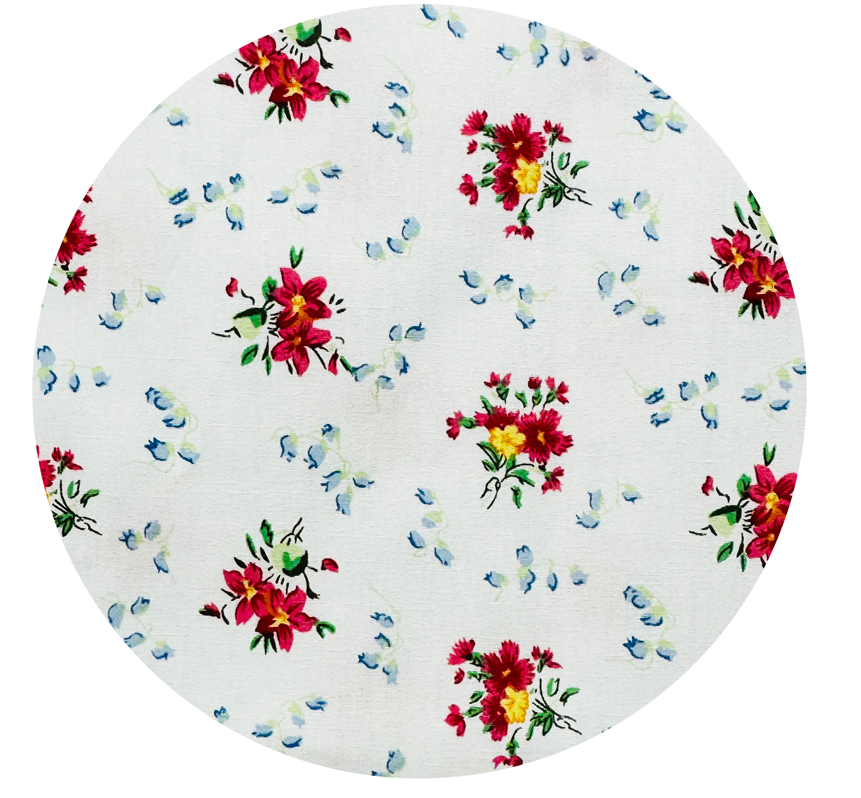 120cms Cute Floral Fabric Red & Yellow