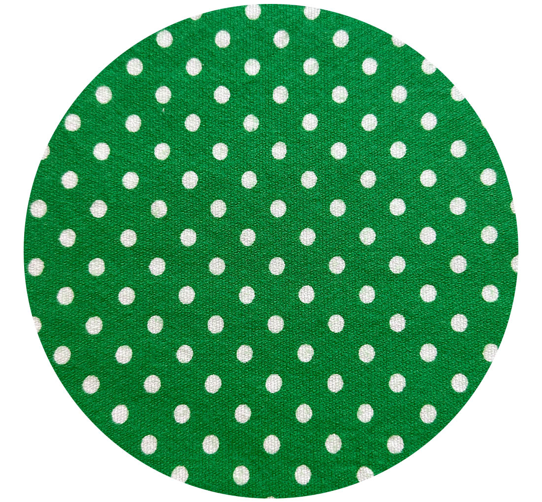 90cms Green & White Polka Dot Fabric