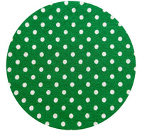 90cms Green & White Polka Dot Fabric