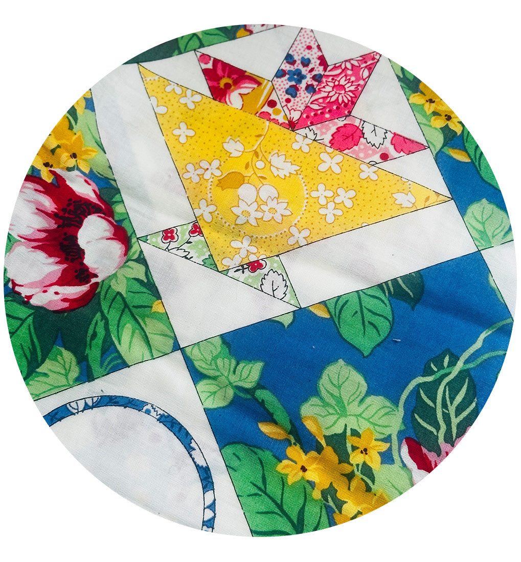 200cms Sweet Cotton Craft Fabric Floral Blocks