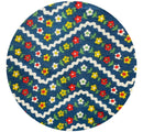 90cms Vintage Blue Floral Fabric Craft Sewing
