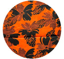 260cms Bright Orange & Black VINTAGE Large Bold Floral Print