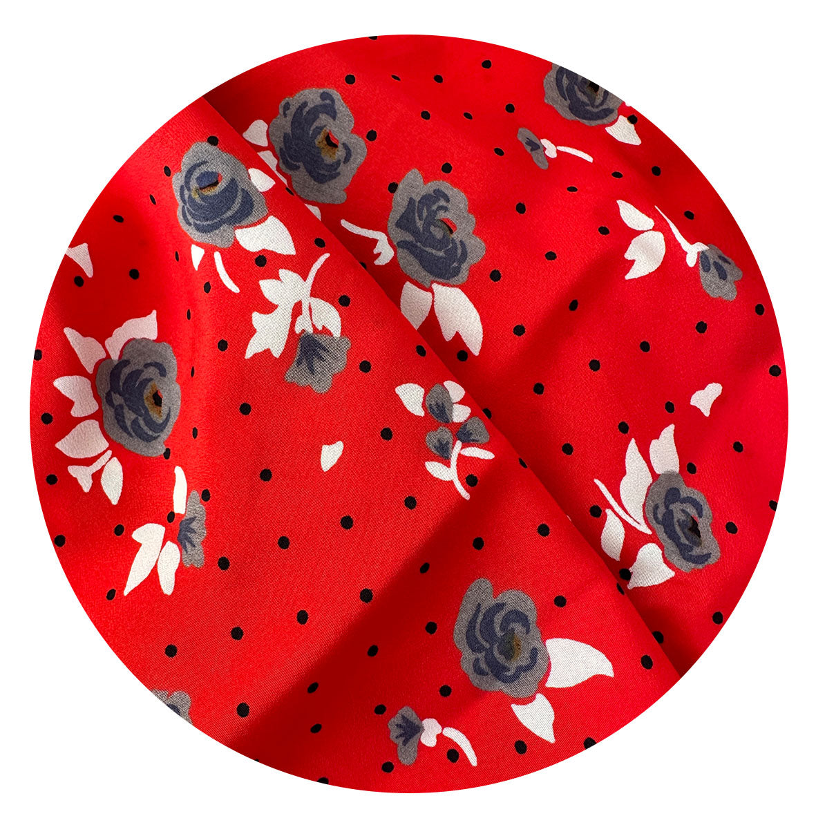 180cms Beautiful Red FLORAL Fabric VINTAGE