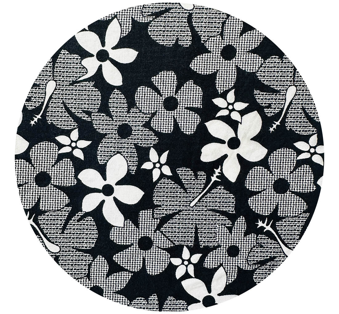 100cms Black & White Modern Cotton Fabric