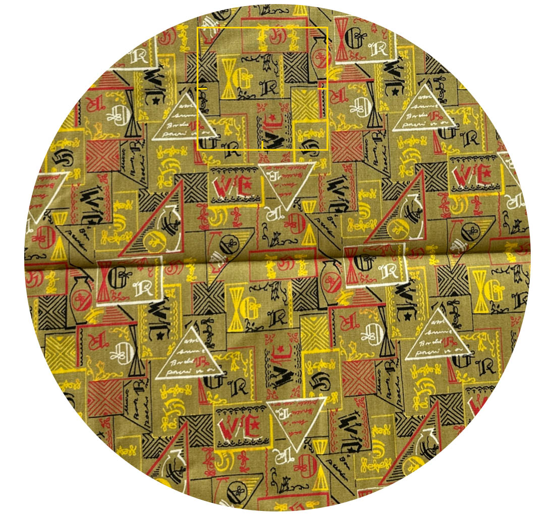 410cms Vintage Abstract Gold Fabric