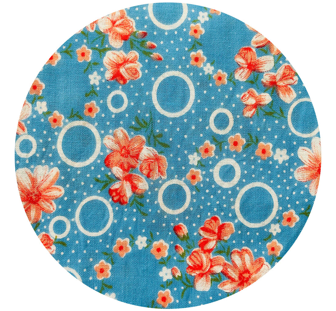 250cms Adorable Blue Floral Fabric