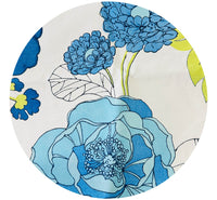 100cms Thick Blue Bold Floral Fabric