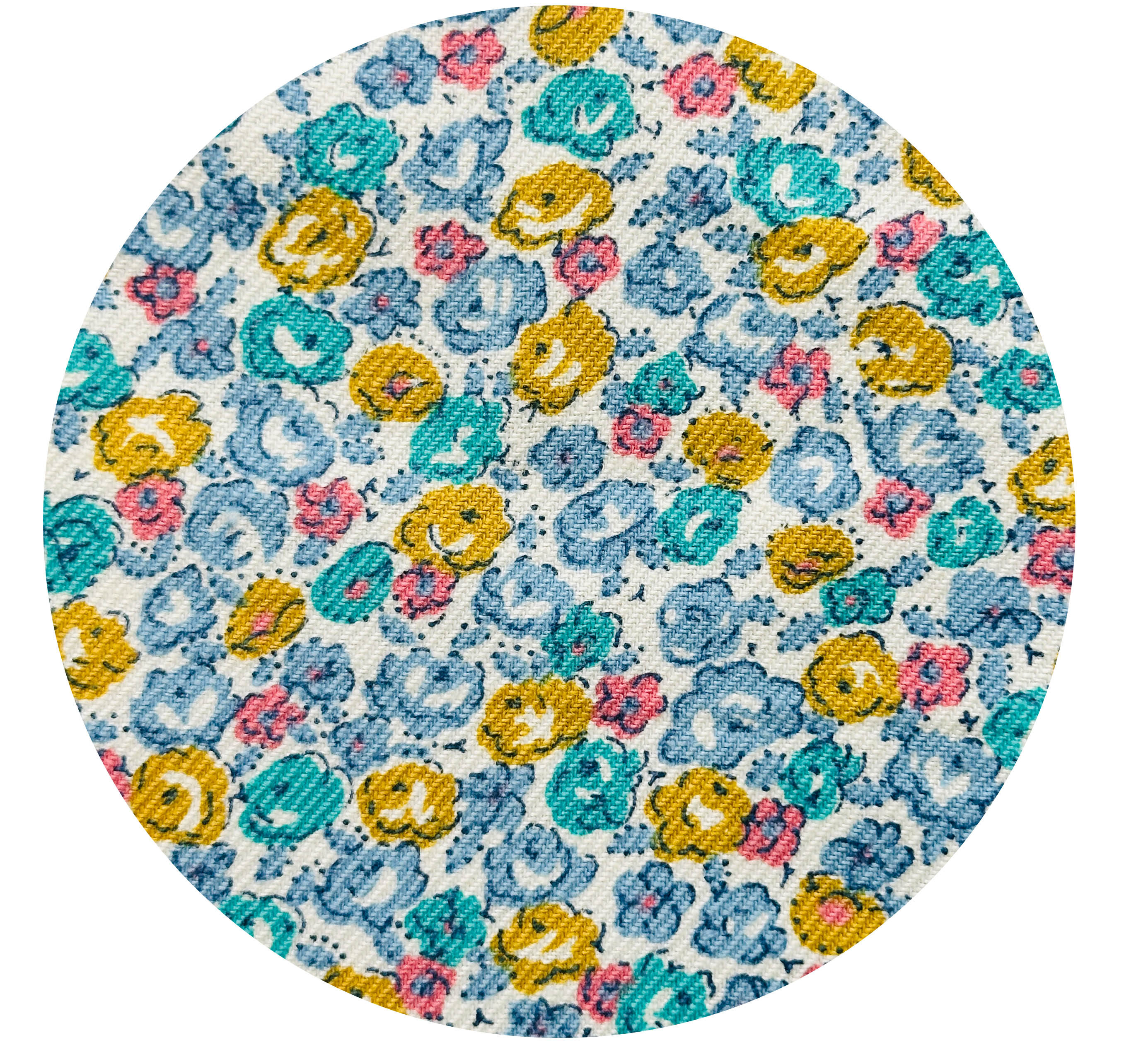 130cms Cute Blue Floral Cotton Fabric