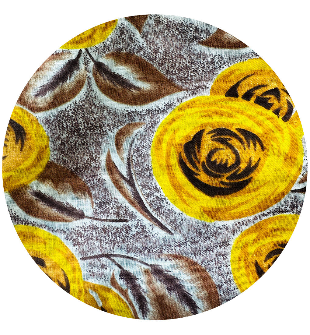 180cms Cute Cotton Brown Floral Fabric