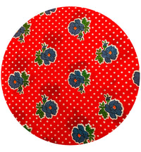 Vintage Fabric Remnant Red FLORAL