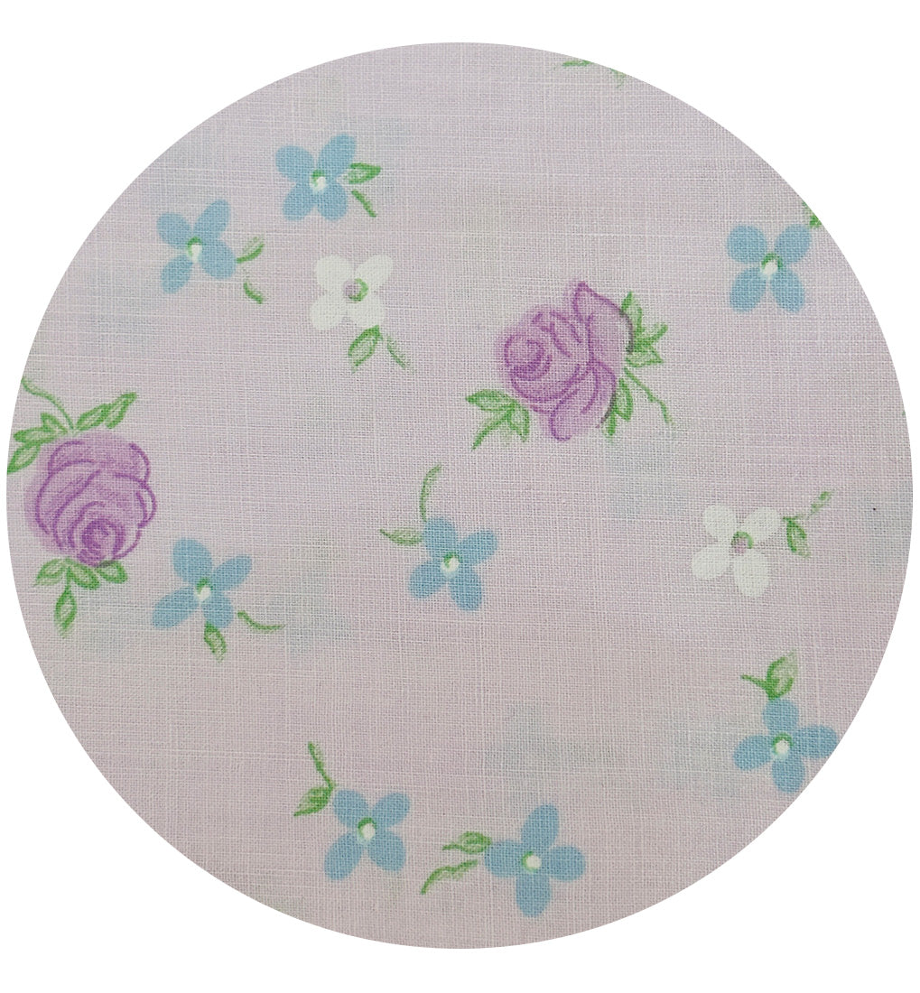 220cms Cute Purple Floral Vintage Fabric