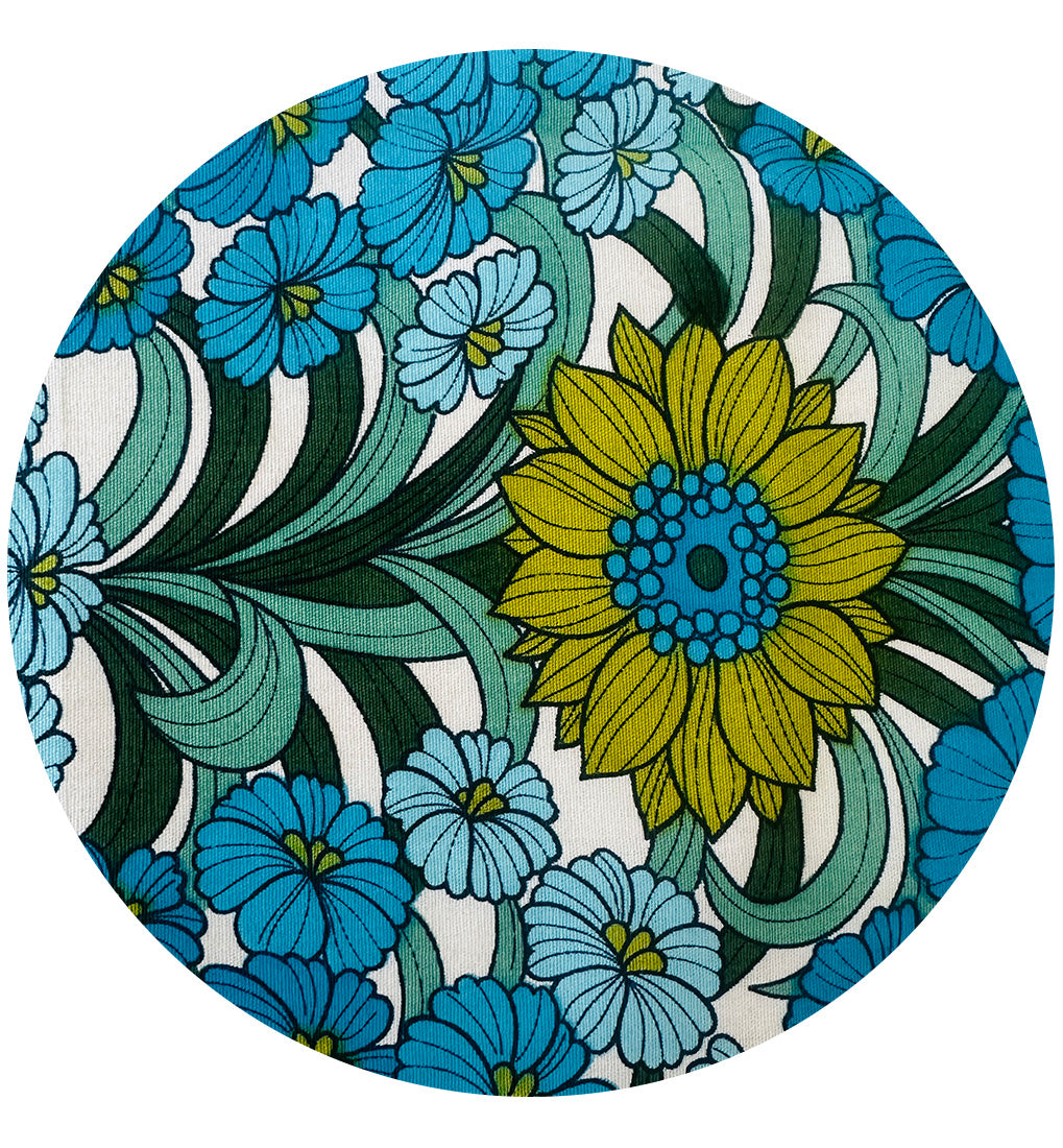120cms Marbury BEVIS Fabric Vintage Blue Floral