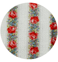250cms Unused Vintage Sheet Fabric Floral Stripes