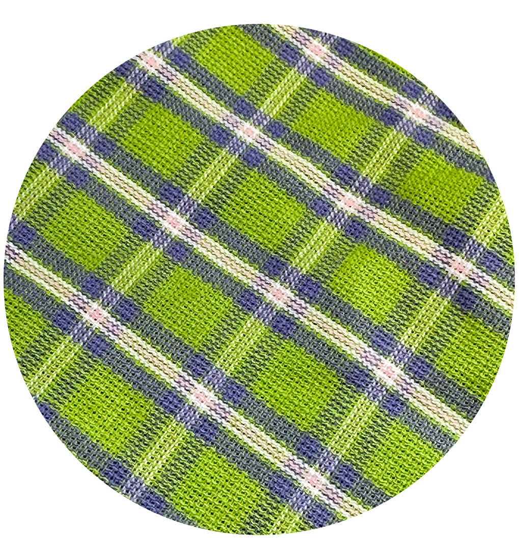 150cms Vintage Green & Purple Fabric