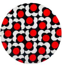 400cms Large Lot of Red & Black Floral Fabric
