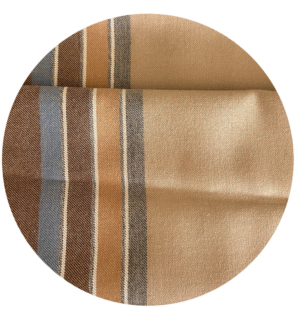 170cms Vintage Brown Cotton Fabric Stripes