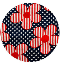 150cms Navy Blue & Red VINTAGE Floral Cotton Fabric