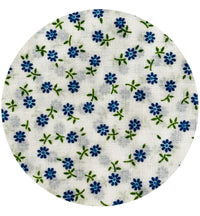 245cms Good Quality Cotton Fabric Blue & White Floral