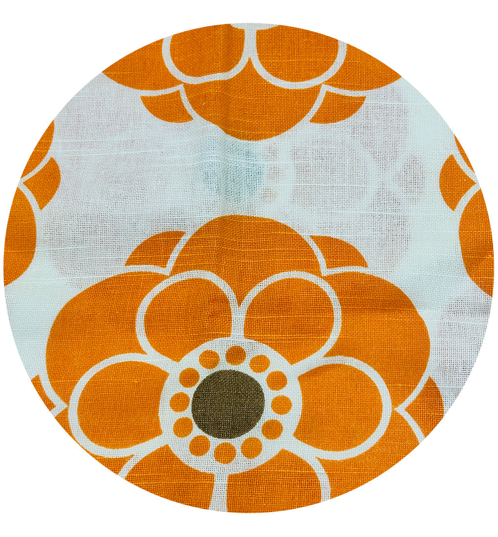 100cms Large Bold Orange Floral REMNANT