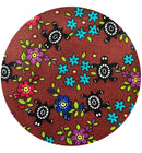 Cute Brown Floral Modern Cotton Fabric Remnant