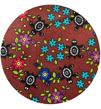 Cute Brown Floral Modern Cotton Fabric Remnant