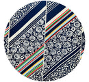 160cms Vintage Blue Stripes & Floral Fabric Cotton