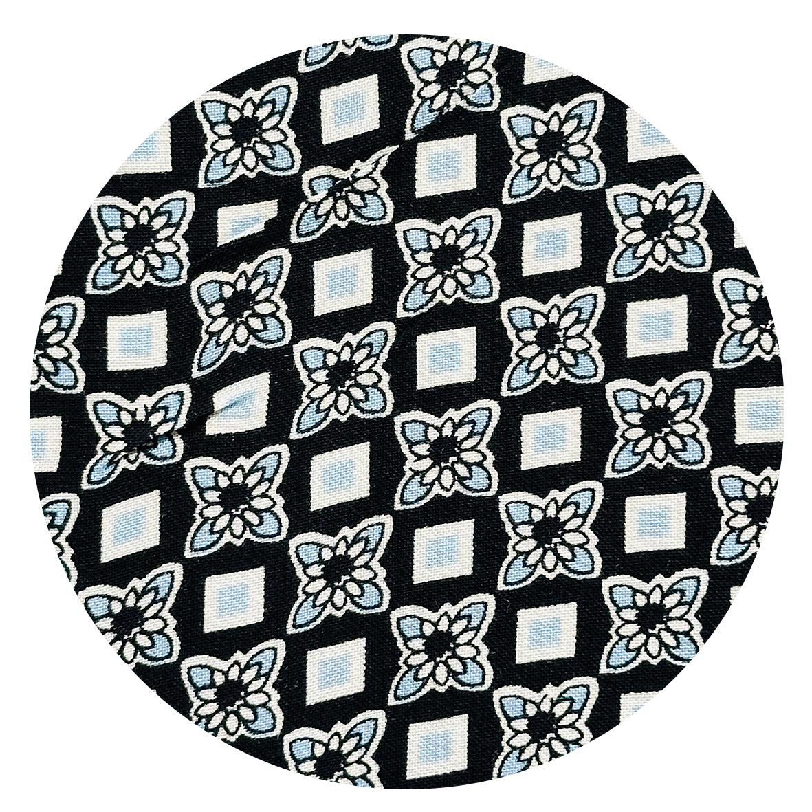 200cms Blue & Black Cotton Fabric
