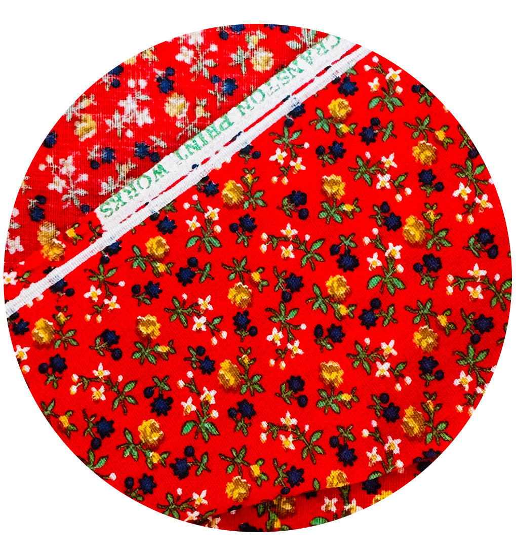 120cms CRANSTON Red Vintage Cotton Fabric