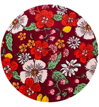 150cms Sourced from Spain Cotton Floral Fabric Reds ~ Several Metres Available