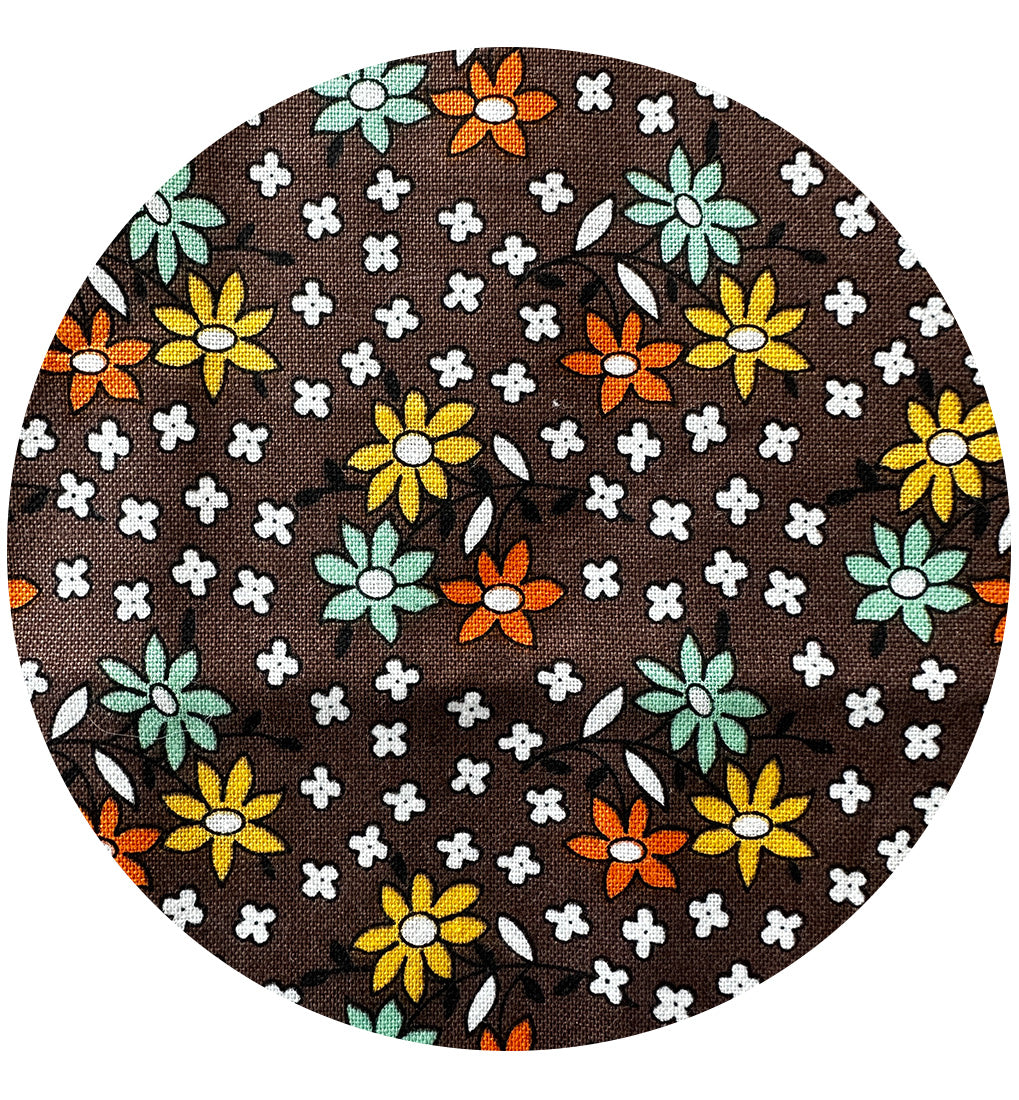 100cms Sweet Modern Brown Floral Fabric
