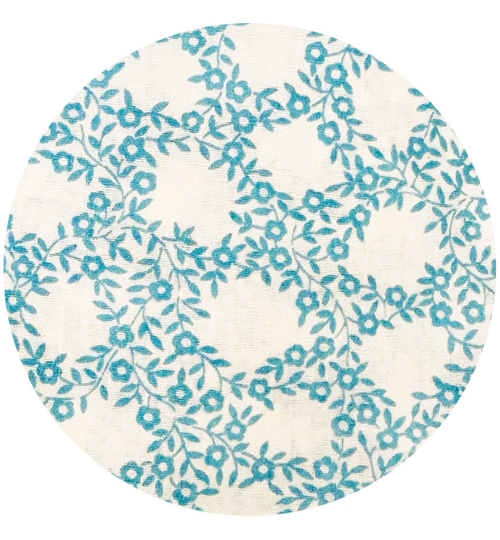 100cms Adorable Blue Floral Fabric