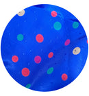 280cms Beautiful Vintage Silky Fabric Blue Polka Dots