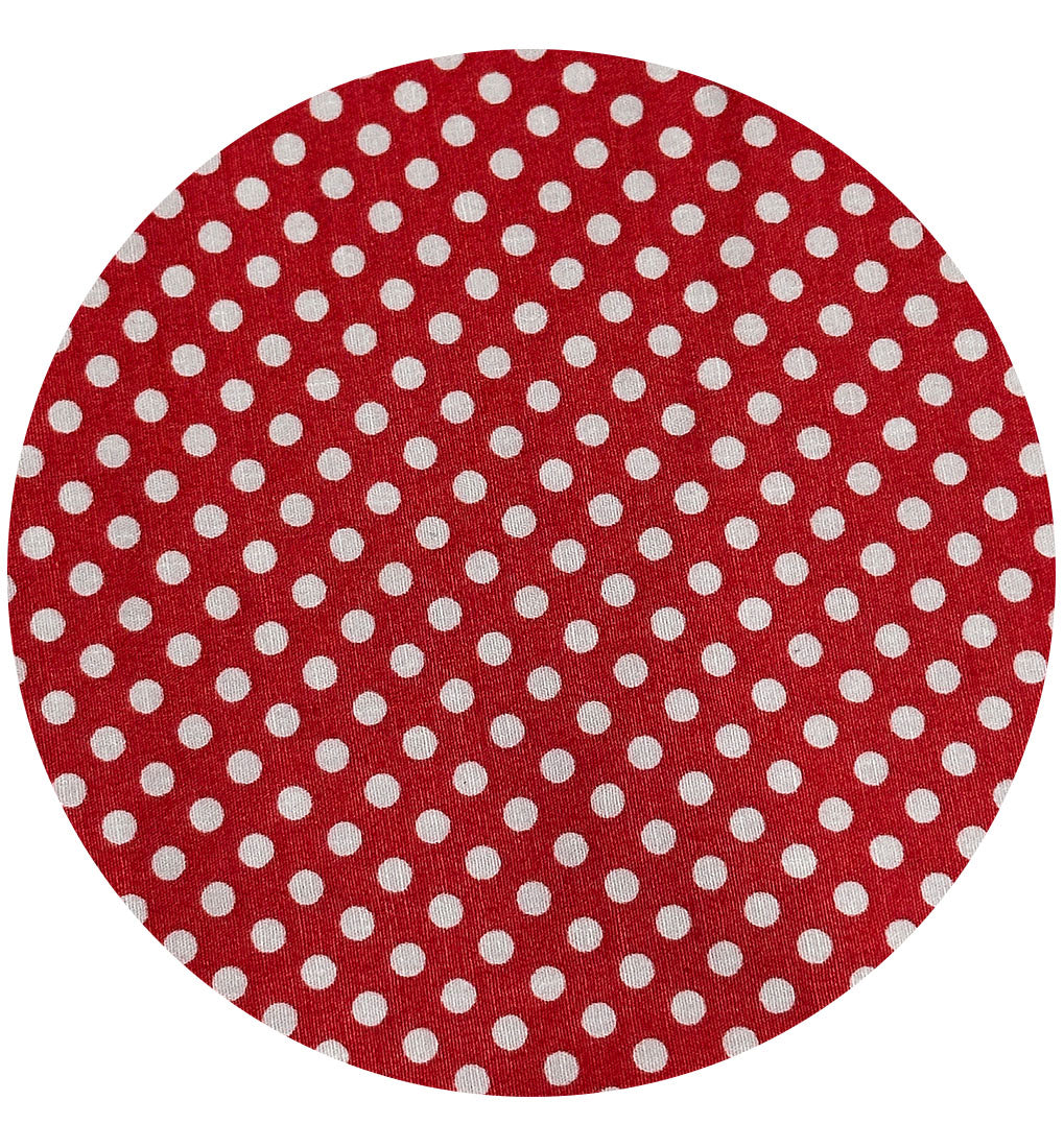 300cms Modern Red & White Polka Dot Fabric