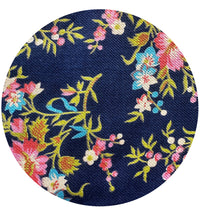 240cms  Cotton Navy Blue Fabric VIntage