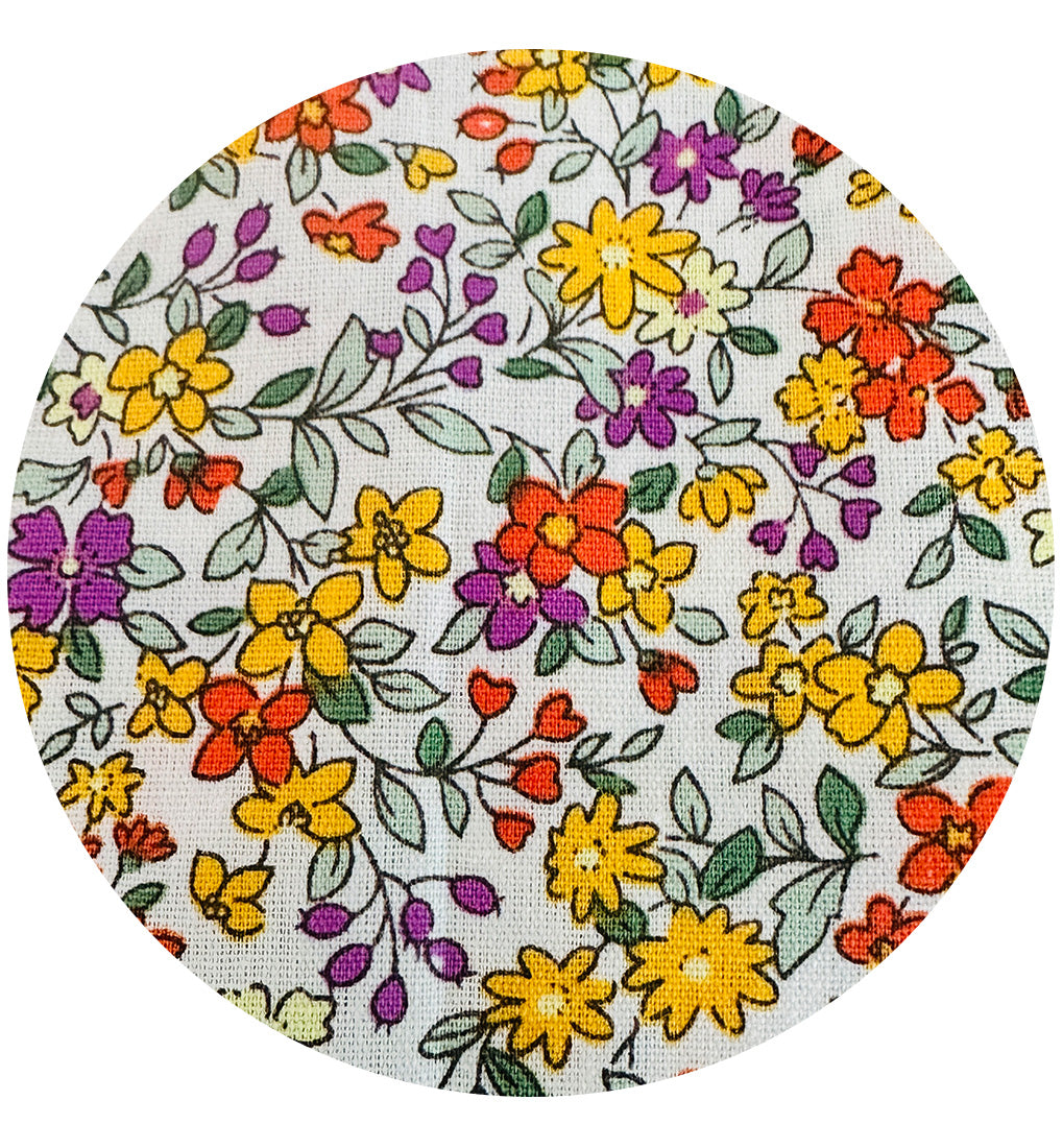 250cms Modern Yellow Miniature Floral Cotton Fabric