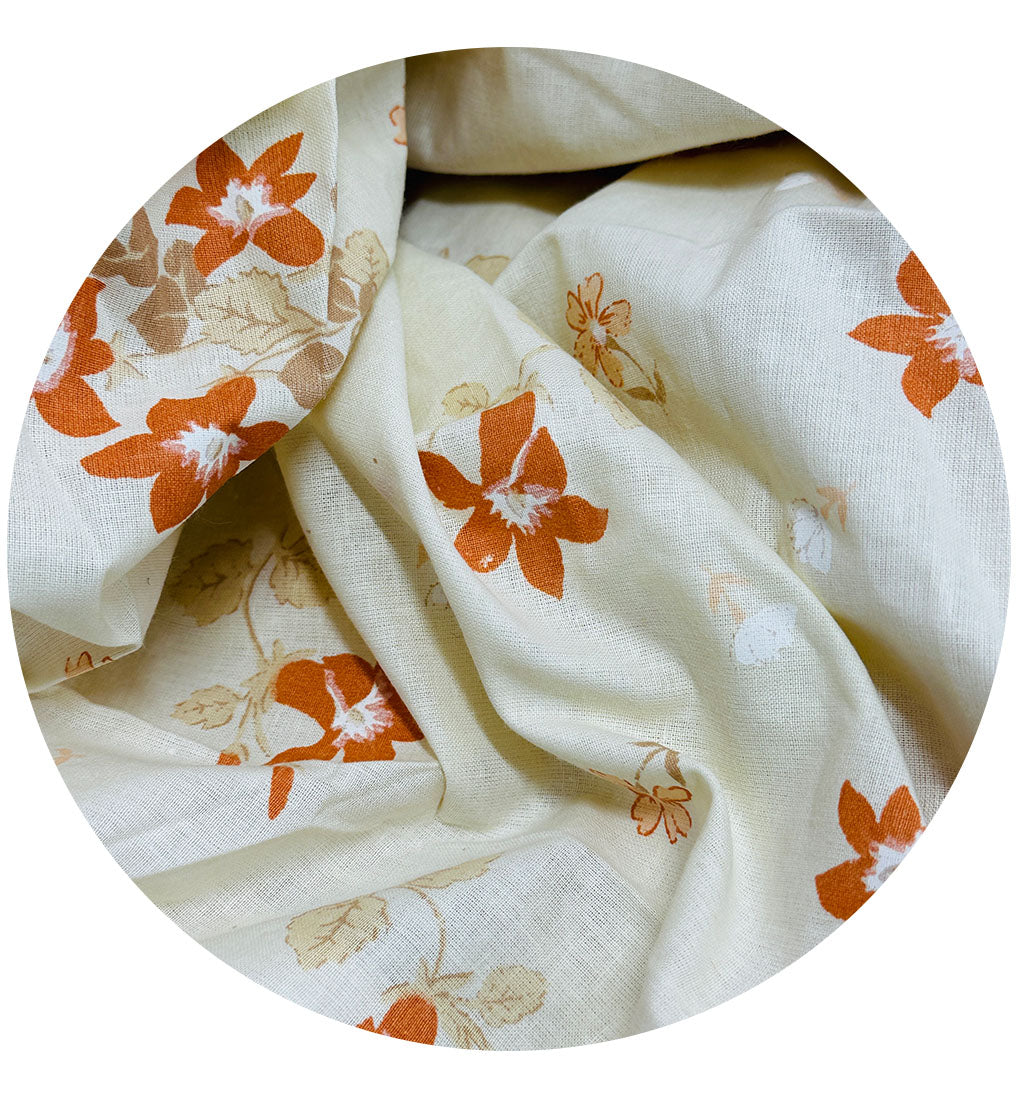 Vintage Cotton Sheet Fabric UNUSED